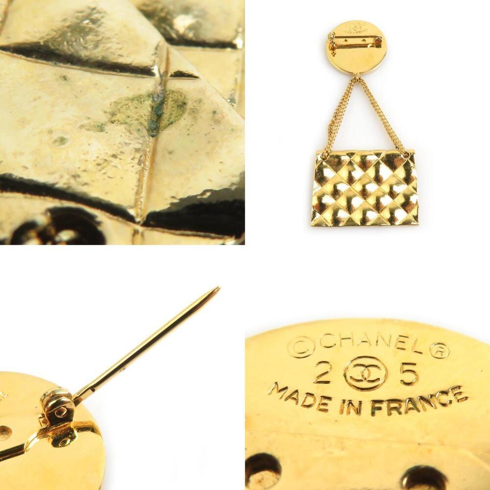 CHANEL Authentic Gold Logo Brooch - Picture 5 of 5
